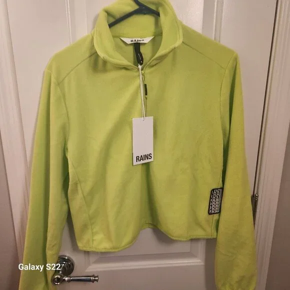 RAINS Half Zip Fleece. Color: Digital Lime. Size Small. NWT. - Picture 5 of 9